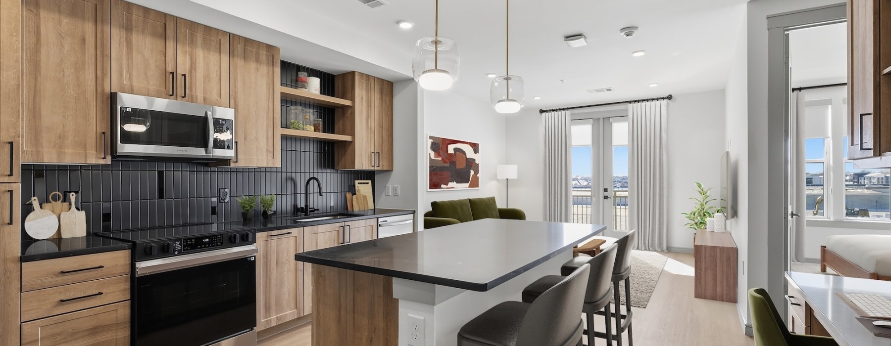 Kitchen and living area